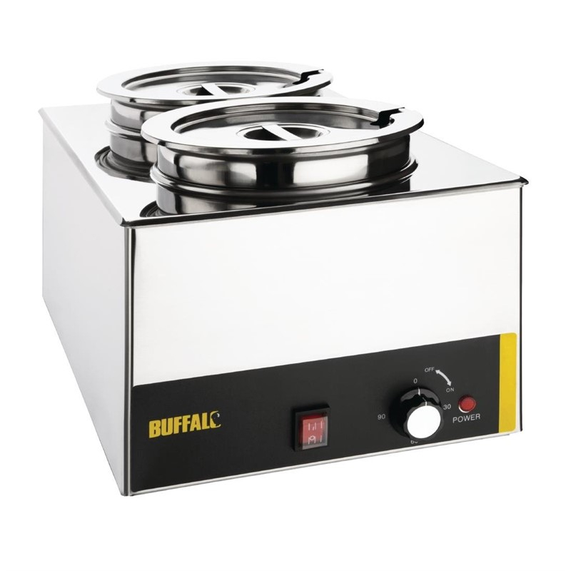 Buffalo bain marie met 2 ronde potten Buffalo bain marie met 2 ronde potten
