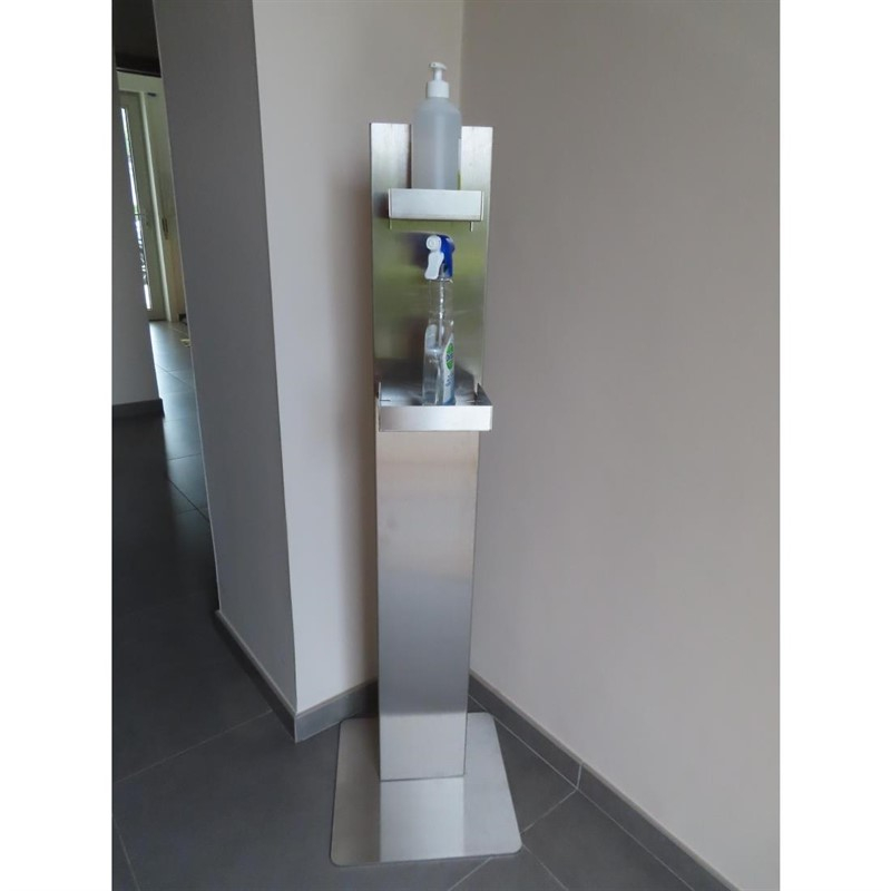 Desinfectiezuil met schappen Desinfectiezuil met schappen