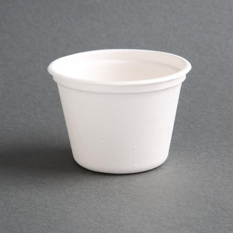 Fiesta Compostable bagasse sausbakjes 140ml (1000 stuks) Fiesta Compostable bagasse sausbakjes 140ml (1000 stuks)
