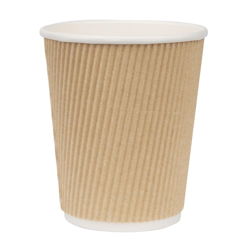 Fiesta Recyclable Hot Cups met gerimpelde wand lichtbruin 23cl x500 (500 stuks) Fiesta Recyclable Hot Cups met gerimpelde wand lichtbruin 23cl x500 (500 stuks)