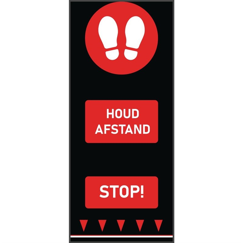 Social distancing vloermat 150x65cm rood - voetafdruk (let op: Nederlandse tekst) Social distancing vloermat 150x65cm rood - voetafdruk (let op: Nederlandse tekst)