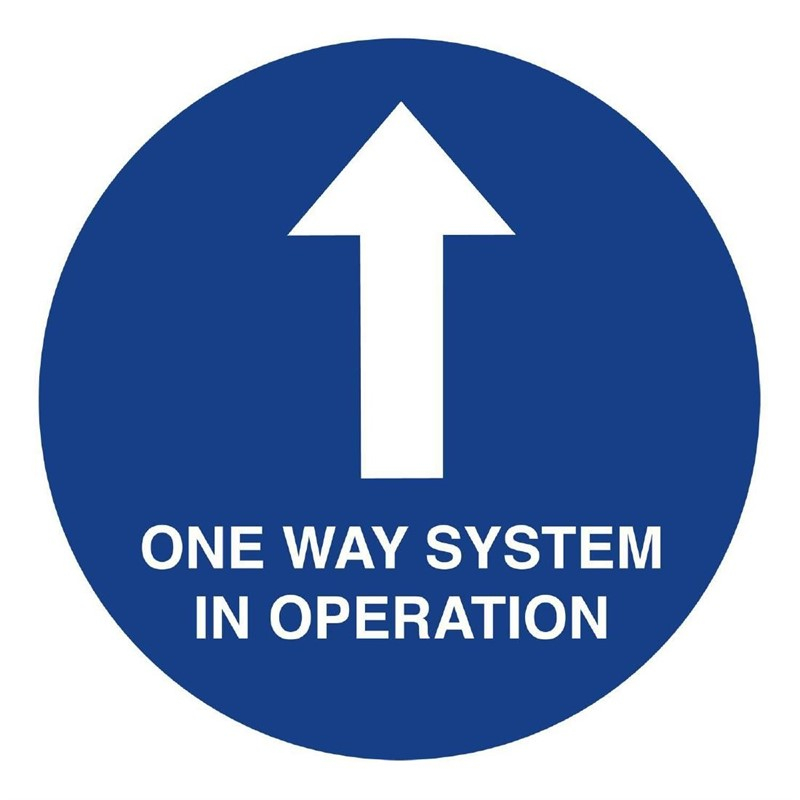 Social distancing vloersticker 'One Way System' 40cm Social distancing vloersticker 'One Way System' 40cm