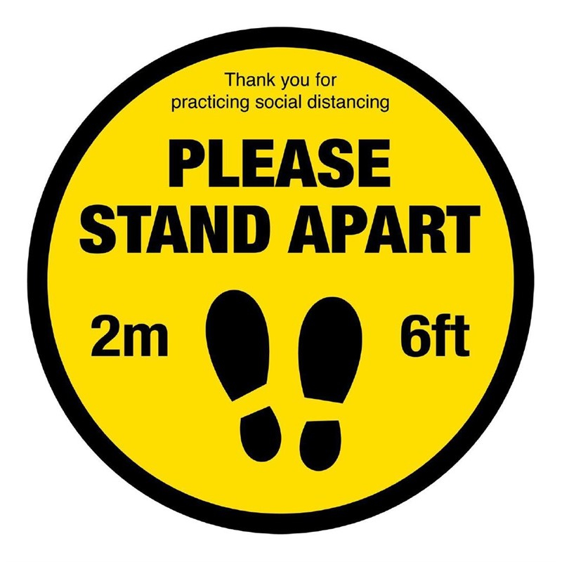 Social distancing vloersticker 'Please Stand Apart' 20cm Social distancing vloersticker 'Please Stand Apart' 20cm