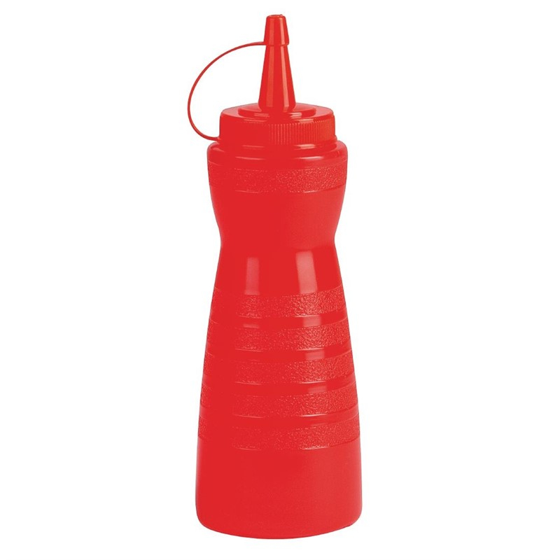 Vogue knijpfles met dop 34cl rood Vogue knijpfles met dop 34cl rood