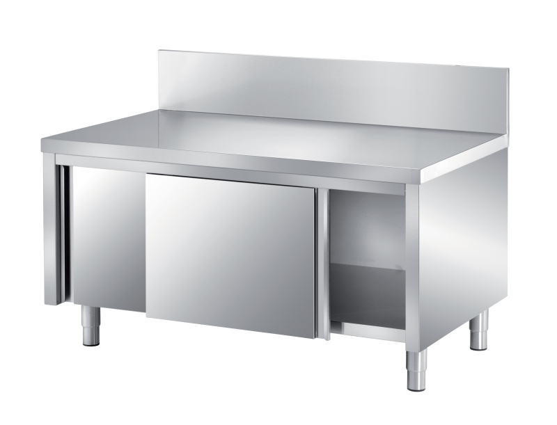 SARO Machinekast met Opstaande rand en schuifdeuren 1500x700x750 AISI 430 SARO Machinekast met Opstaande rand en schuifdeuren 1500x700x750 AISI 430