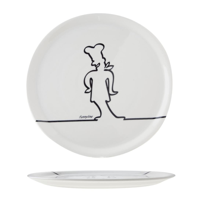 Pizzabord 31cm Wit Funnyline Zwart Pizzabord 31cm Wit Funnyline Zwart