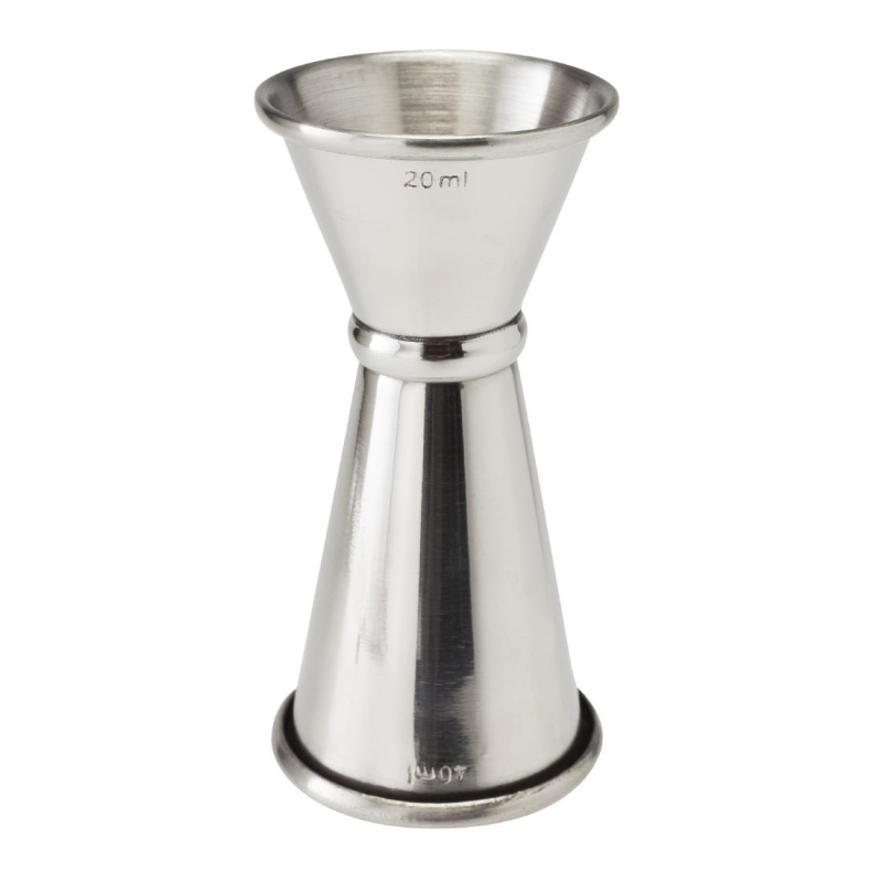 Beaumont RVS Gestreepte Jigger Maat 20ml/40ml Beaumont RVS Gestreepte Jigger Maat 20ml/40ml