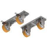 Kit 4 Wielen, 2 Met Rem + 2 Omega's Module 400