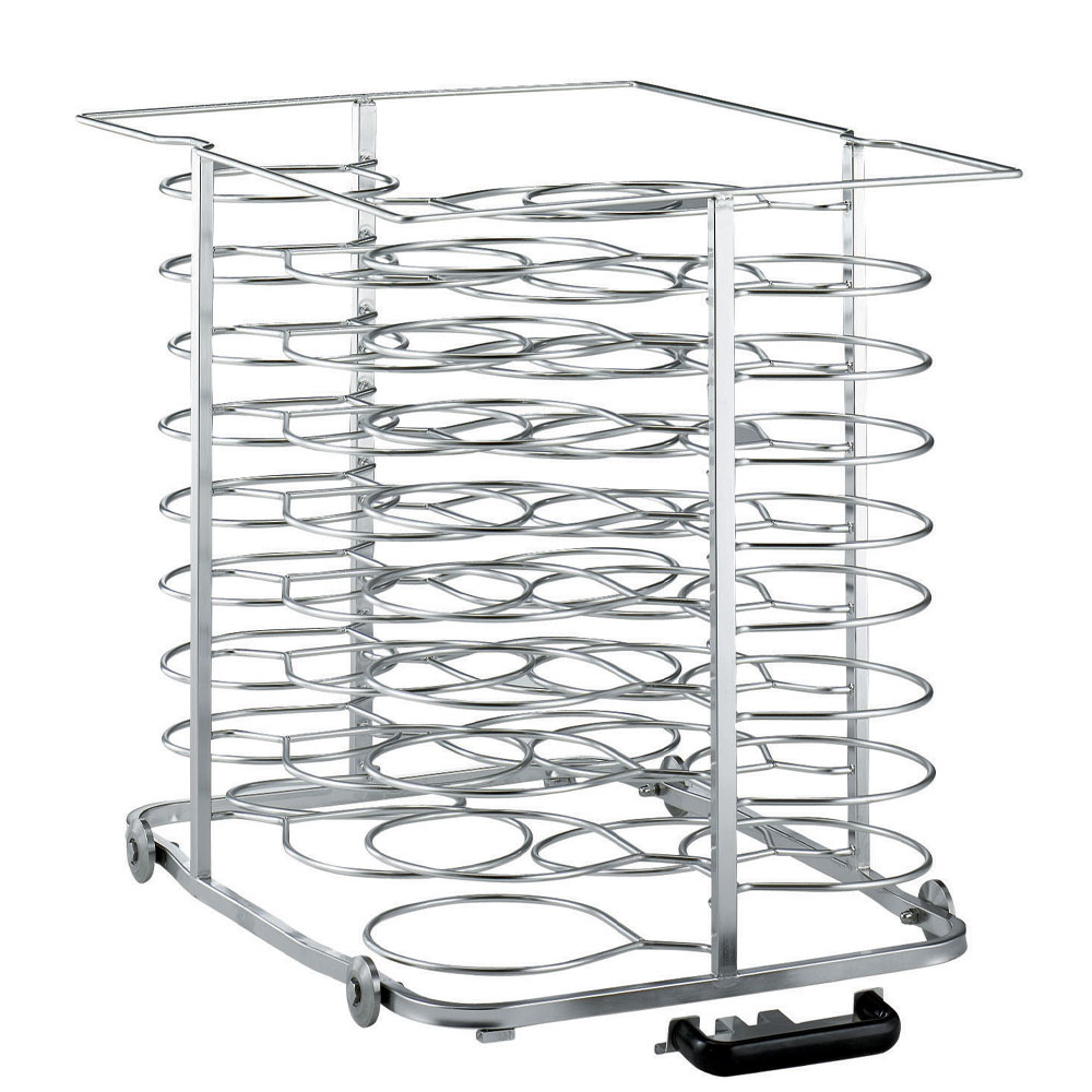 Uittrekbare lader met wielen, voor 51 borden (ø 300 mm) voor oven 10x GN 2/1 (ruimte 75 mm) Uittrekbare lader met wielen, voor 51 borden (ø 300 mm) voor oven 10x GN 2/1 (ruimte 75 mm)
