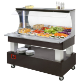 Buffet - Wandsalad Bar, Gekoeld, 4x GN 1/1-150 (wengé Hout)