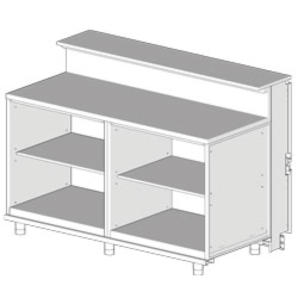 Neutrale toonbank, met dienst tablet Neutrale toonbank, met dienst tablet