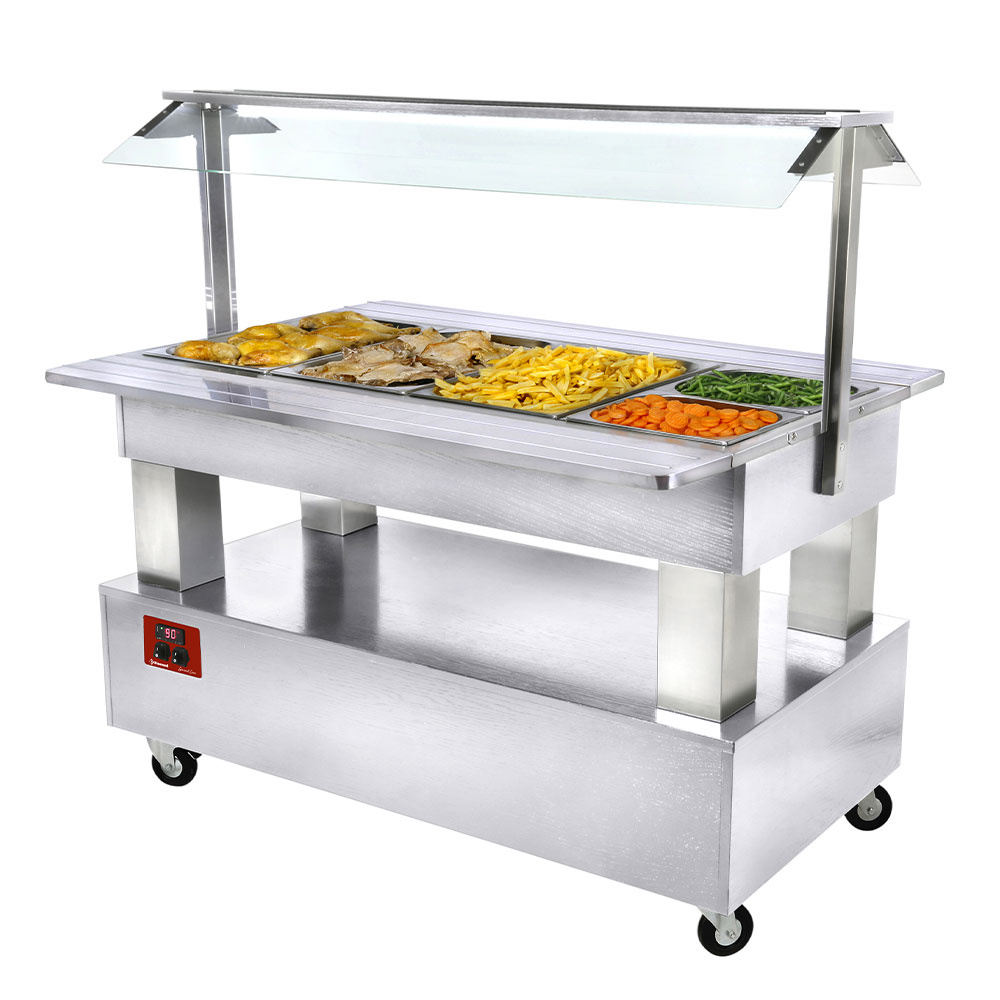 Warm buffet, bain-marie, 4x GN 1/1-150 (wit hout) Warm buffet, bain-marie, 4x GN 1/1-150 (wit hout)