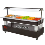 Buffet - Salad Bar, Gekoeld, 6x GN 1/1-150 (wengé Hout)