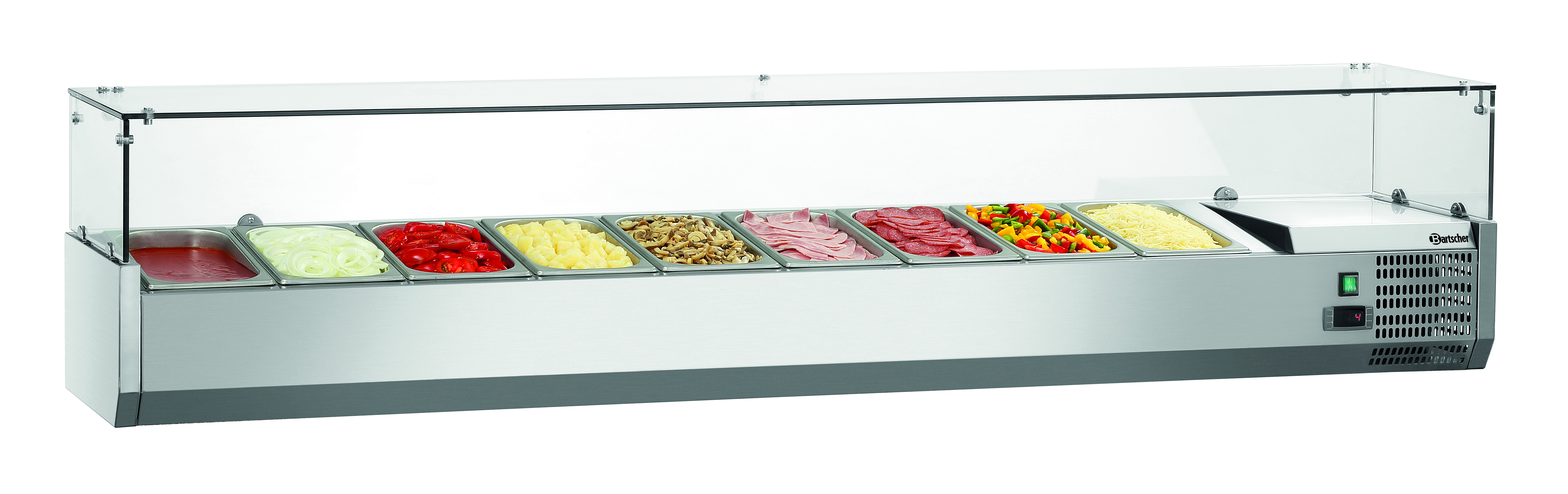 Koelopzetvitrine GL 9 x 1/3GN Koelopzetvitrine GL 9 x 1/3GN