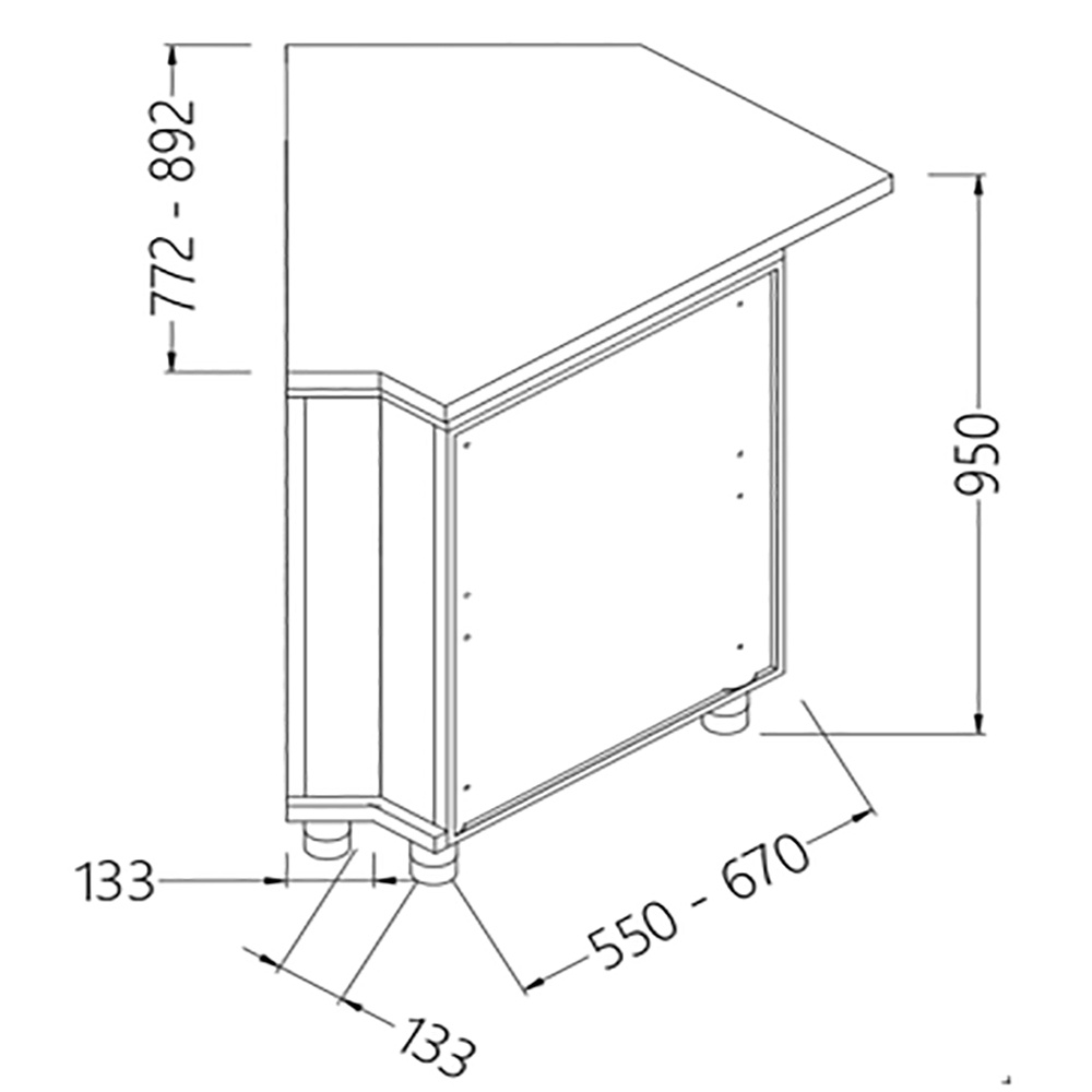 Neutrale bar toonbanken_kassa gedeelte 45° (gesloten) Neutrale bar toonbanken_kassa gedeelte 45° (gesloten)