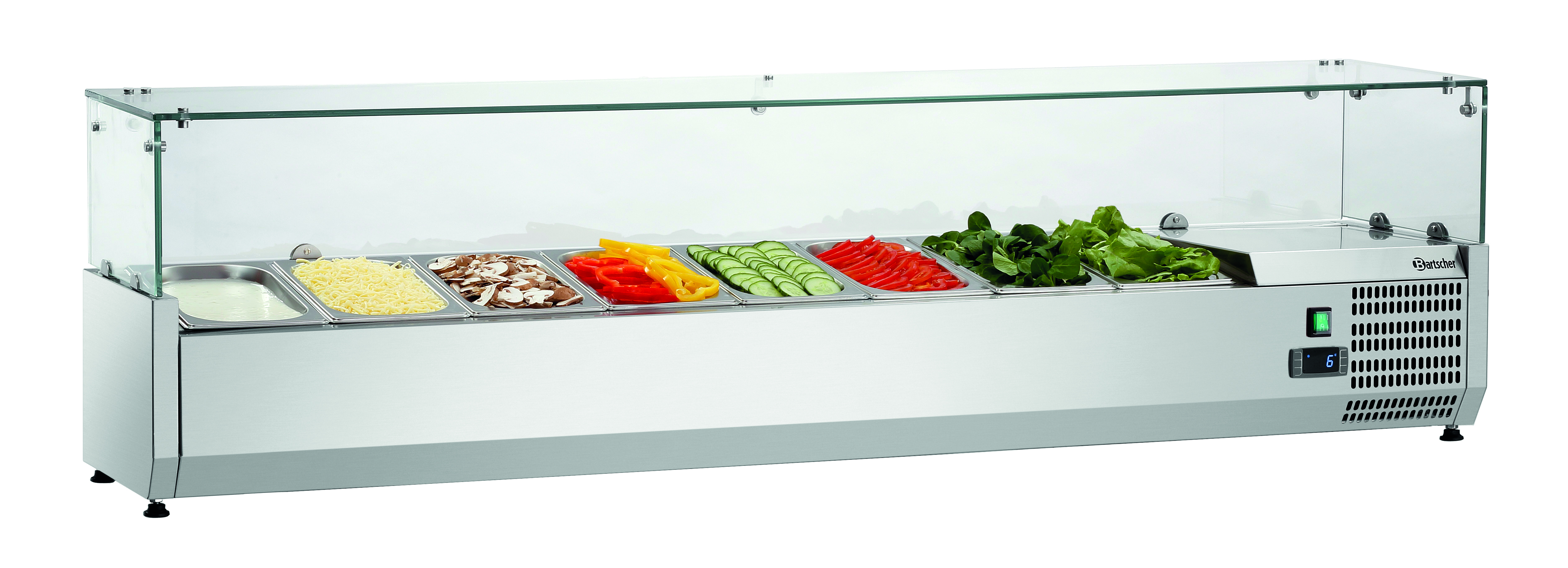 Koelopzetvitrine GL4 8 x 1/4 GN Koelopzetvitrine GL4 8 x 1/4 GN