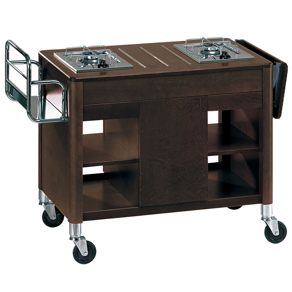 Flambeerwagen, 2 afzonderlijke gasvuren, hout Flambeerwagen, 2 afzonderlijke gasvuren, hout