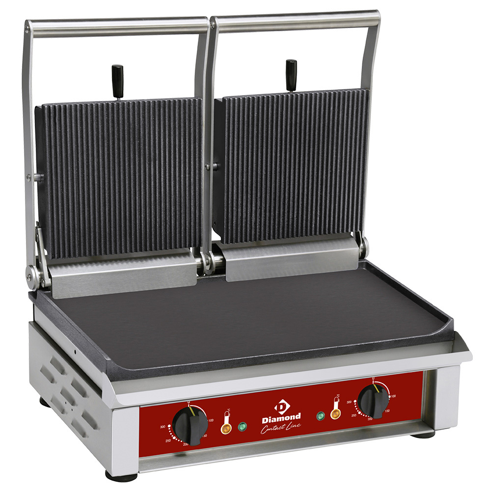 Contact-grill DUBBEL, geëmailleerde platen Contact-grill DUBBEL, geëmailleerde platen