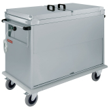 Bain-marie-wagen 2x GN 1/1, met deksels, kast met draaideur Bain-marie-wagen 2x GN 1/1, met deksels, kast met draaideur