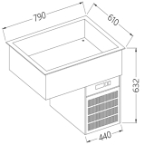 Element Met Gekoelde Kuip 2x GN 1/1