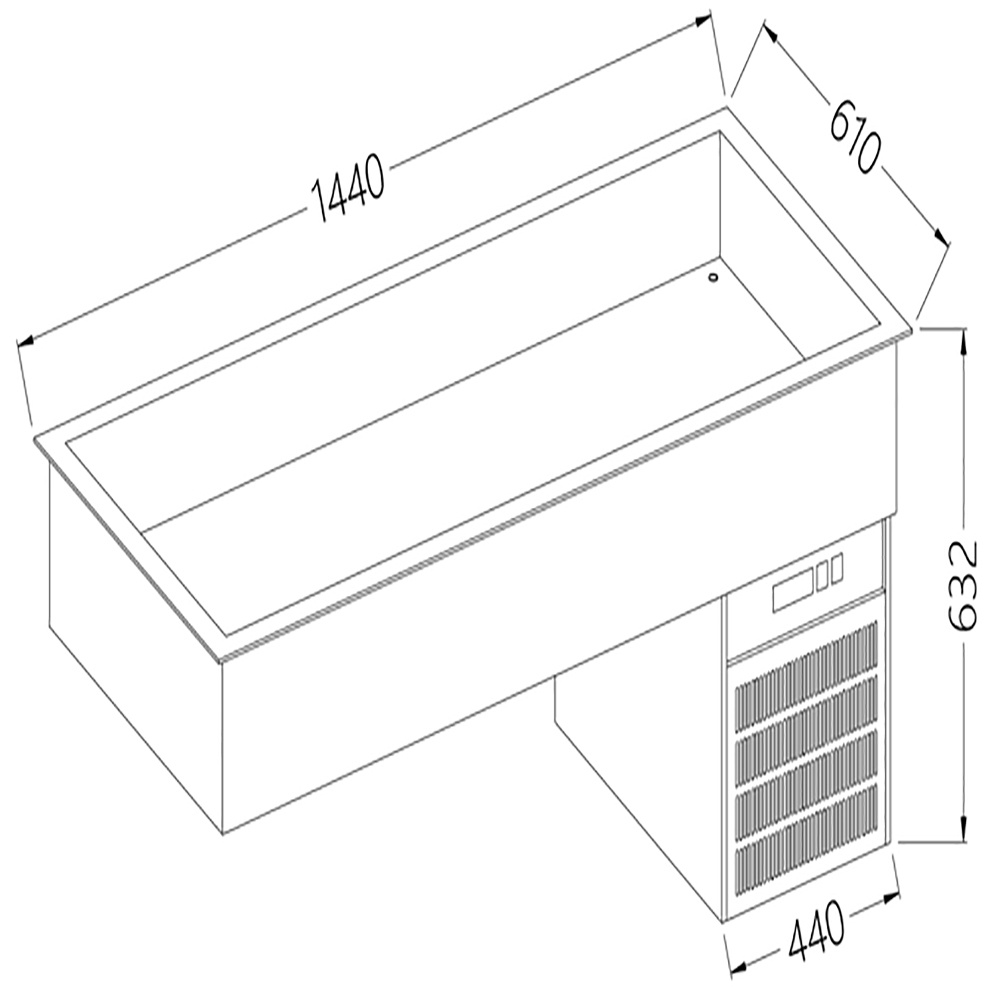 Element met gekoelde kuip 4x GN 1/1 Element met gekoelde kuip 4x GN 1/1