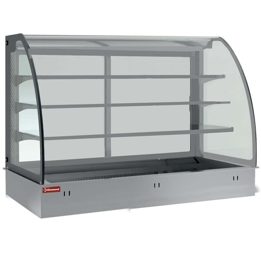 Topelement en gesloten uitstalvitrine 3 niveau's, gekoeld, geventileerd, 5x GN 1/1 (zonder waterdicht eenheid) Topelement en gesloten uitstalvitrine 3 niveau's, gekoeld, geventileerd, 5x GN 1/1 (zonder waterdicht eenheid)