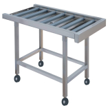 Transportband met rollen op wielen (rollen in PVC) Transportband met rollen op wielen (rollen in PVC)