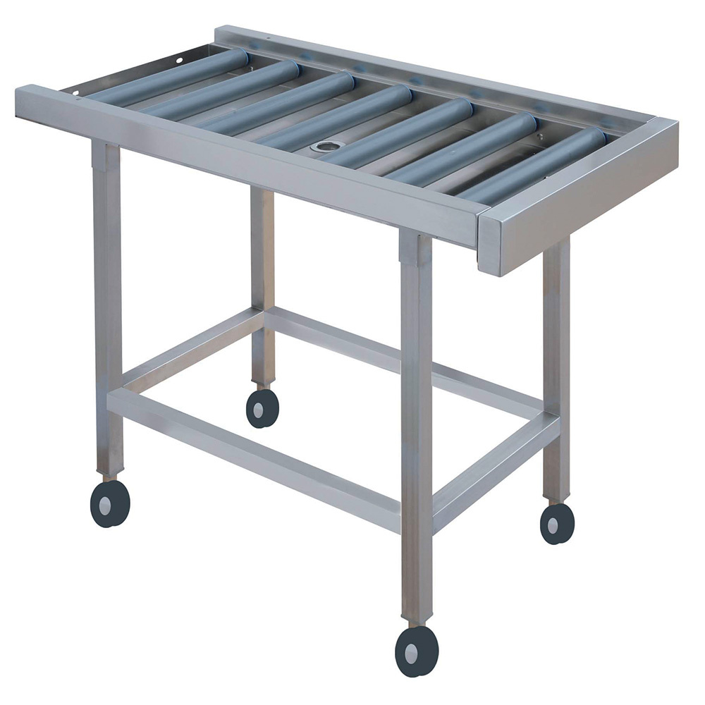 Transportband met rollen op wielen (rollen in PVC) Transportband met rollen op wielen (rollen in PVC)