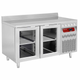 Wand-  Koeltafel Geventileerd, 2 Glazen Deuren GN 1/1, 260 Liter
