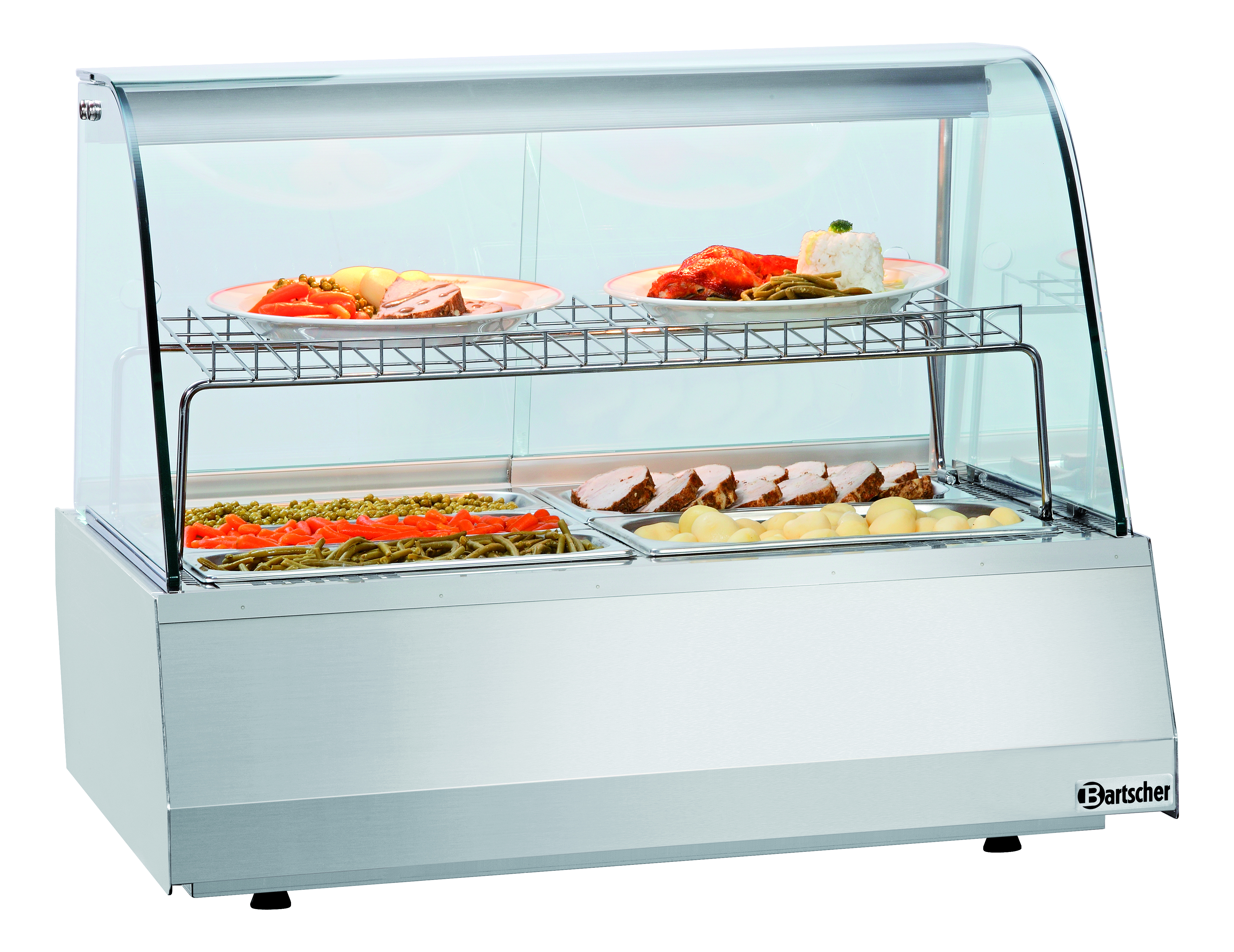 Warmhoudvitrine 2/1GN, ronde ruit Warmhoudvitrine 2/1GN, ronde ruit