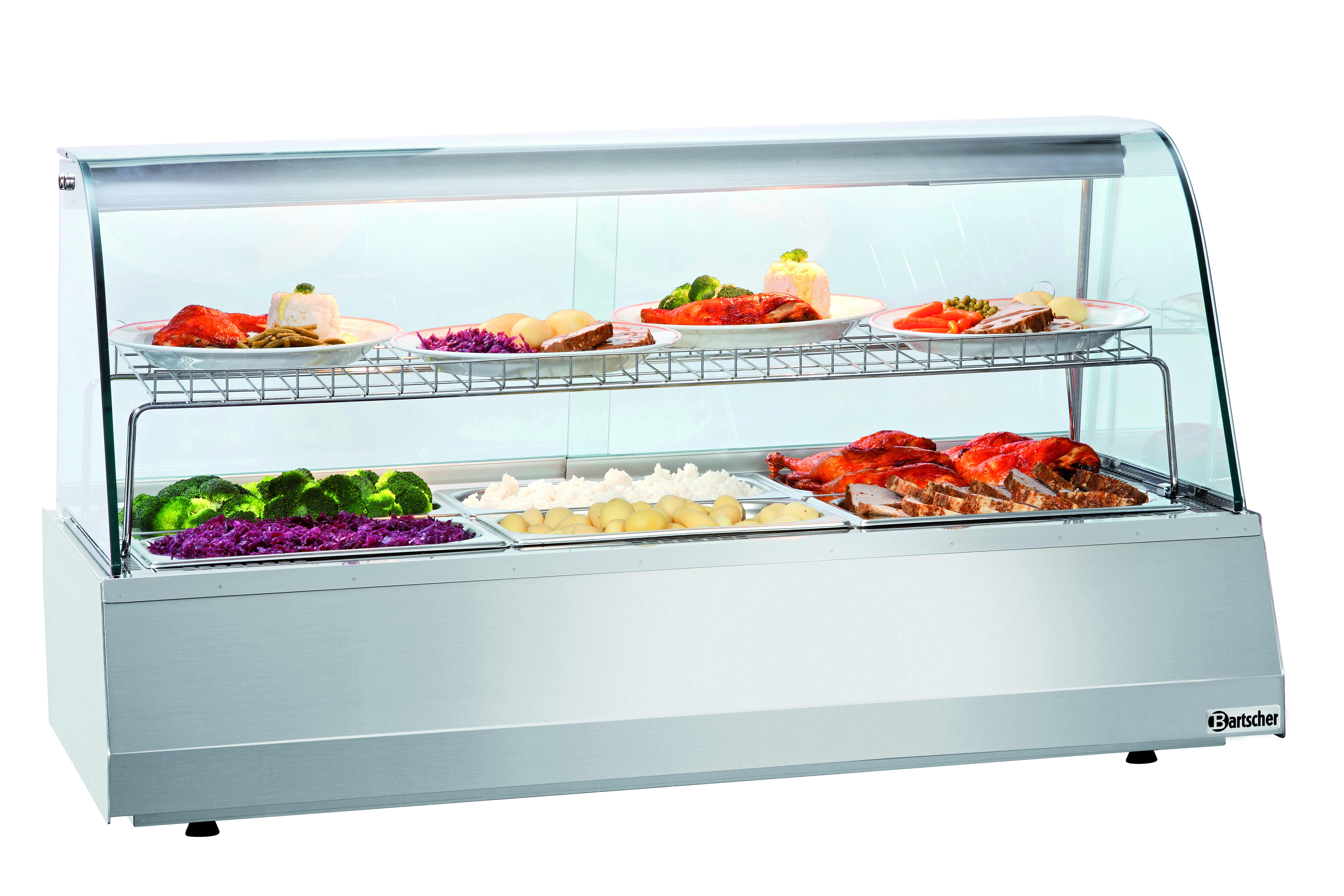 Warmhoudvitrine 3/1GN, ronde ruit Warmhoudvitrine 3/1GN, ronde ruit