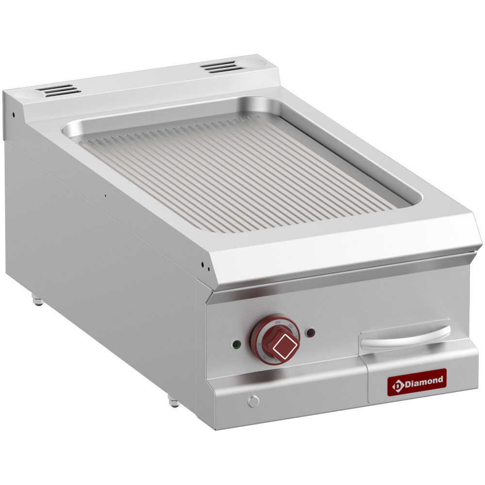 Elektrische bakplaat met geribde plaat, module 1/2 -Top- Elektrische bakplaat met geribde plaat, module 1/2 -Top-