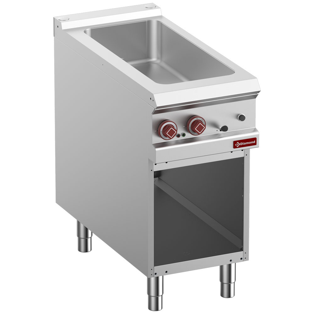 Elektrische bain-marie 4x GN 1/3 h.150 mm, op open kast Elektrische bain-marie 4x GN 1/3 h.150 mm, op open kast