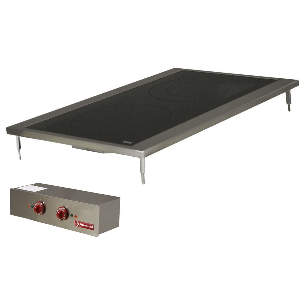 Elektrische fornuis met 2 vitrokeramische platen, inbouw Elektrische fornuis met 2 vitrokeramische platen, inbouw