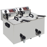 Elektrische Friteuse Tafelmodel 2x 10 Liter + Aftapkraan