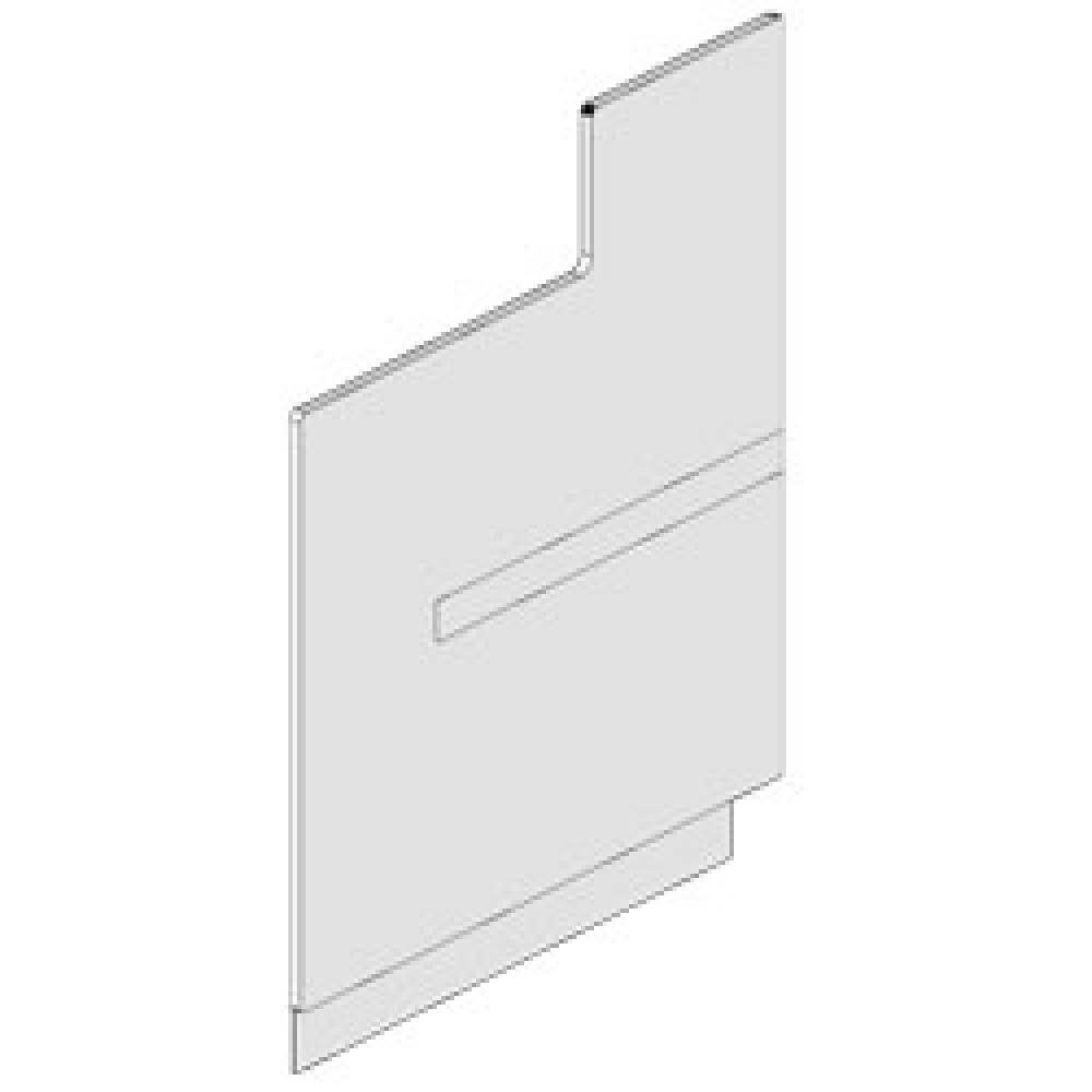 Zijwand in hout neutrale toonbank, met diensttablet - lijst en plint (1stuk) Zijwand in hout neutrale toonbank, met diensttablet - lijst en plint (1stuk)