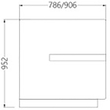 Zijwand in Hout Neutrale Toonbank - Kassa, Lijst en Plint (1stuk)
