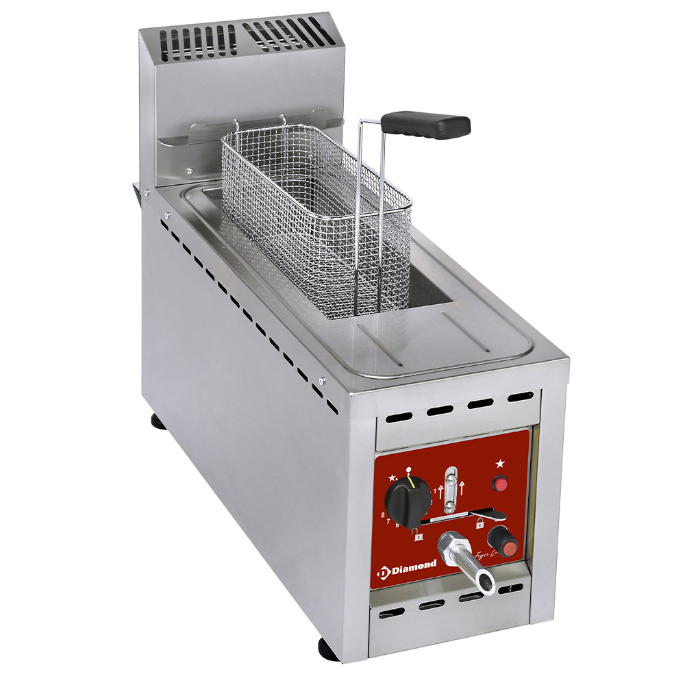 Gas friteuse 1 kuip 8 Lit. - TOP- Gas friteuse 1 kuip 8 Lit. - TOP-