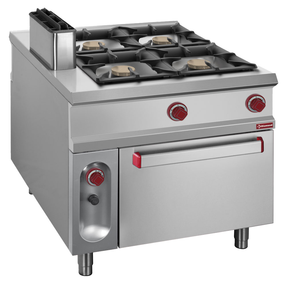 Fornuis 4 branders op gasoven GN 2/1 - PASS-THROUGH Fornuis 4 branders op gasoven GN 2/1 - PASS-THROUGH