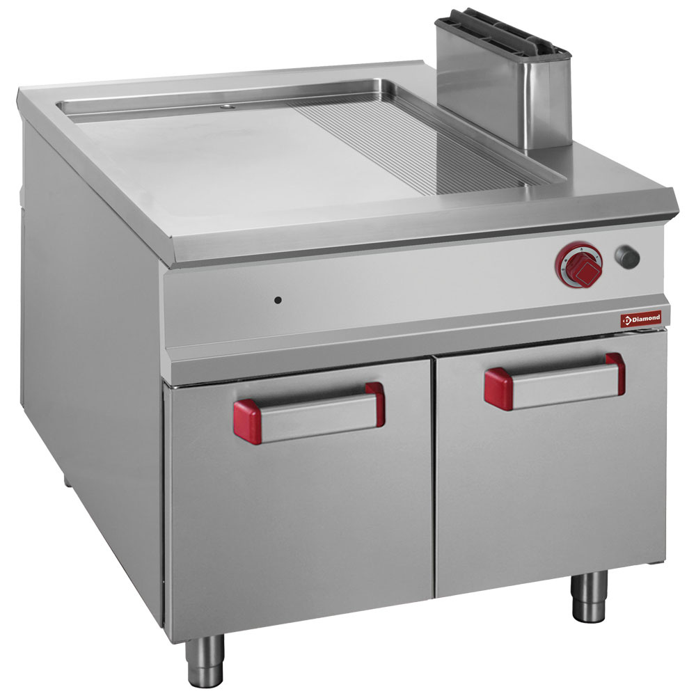 Gaskookplaat 2/3 glad & 1/3 gegroefd, chroom - PASS-THROUGH Gaskookplaat 2/3 glad & 1/3 gegroefd, chroom - PASS-THROUGH