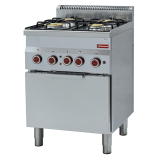 Gasfornuis 4 Branders en Elektrische Convectie-oven GN 2/3