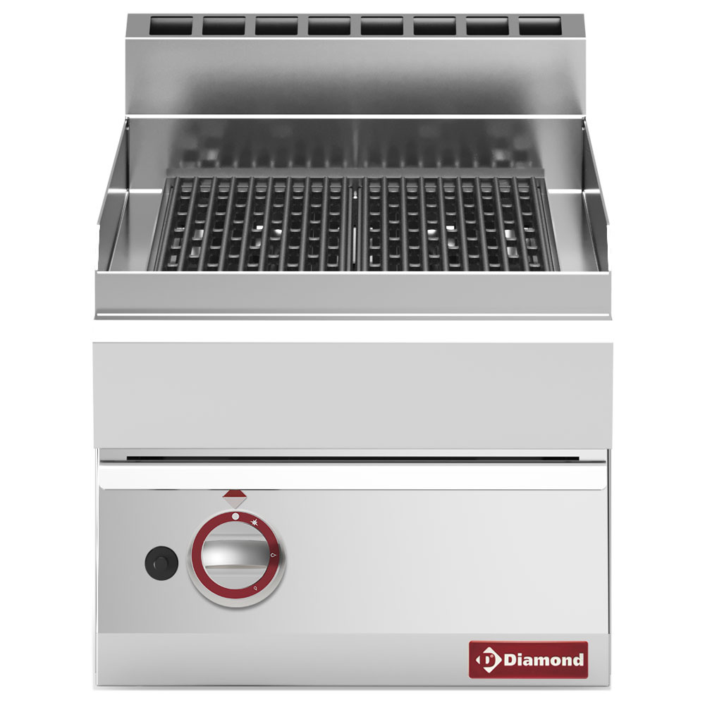 Stoom-grill op gas, met gietijzeren braadrooster -Top- Stoom-grill op gas, met gietijzeren braadrooster -Top-
