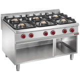 Gasfornuis Met 6 Branders op Open Kast