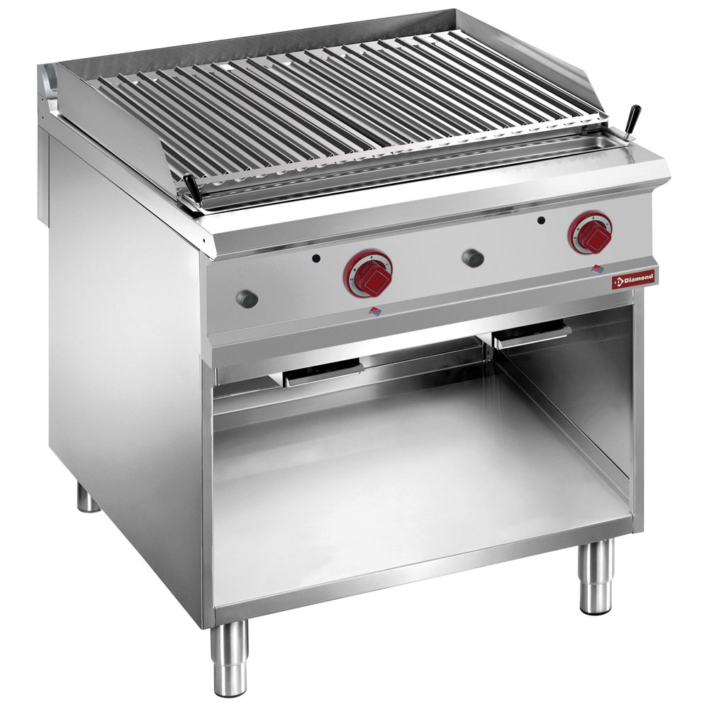 Gaslavasteengrill 1/1 module ,rooster 2 zijden roestvrij staal, op open kast Gaslavasteengrill 1/1 module ,rooster 2 zijden roestvrij staal, op open kast