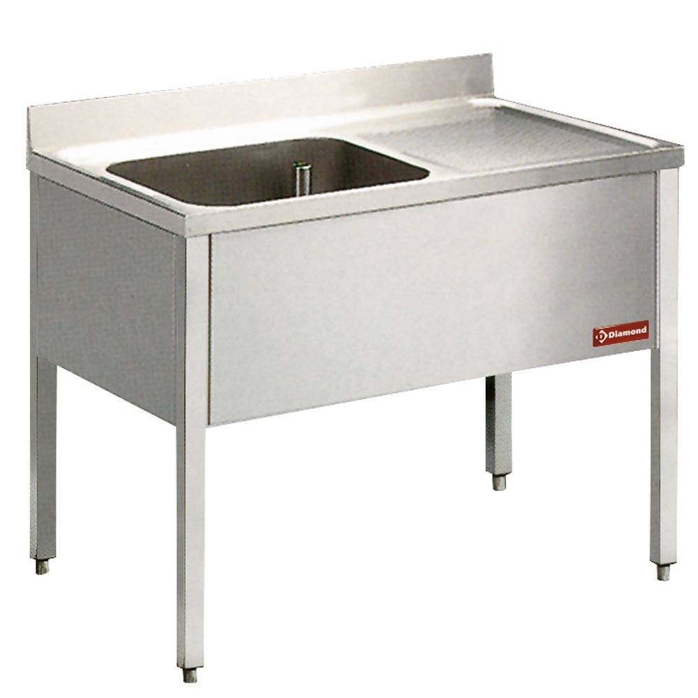 Spoeltafel met 1 kuip, 1 rechts druipvlak, met onderstel Spoeltafel met 1 kuip, 1 rechts druipvlak, met onderstel