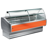 Gekoelde Vitrinetoonbank Met Gebogen Ruiten, Met Reserve