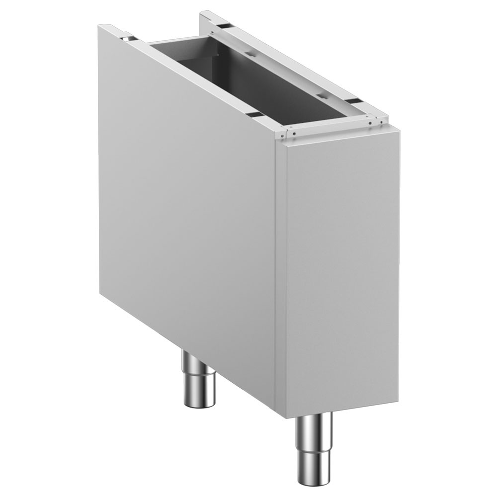 Gesloten onderstel op verstelbare poten in R.V.S. Gesloten onderstel op verstelbare poten in R.V.S.