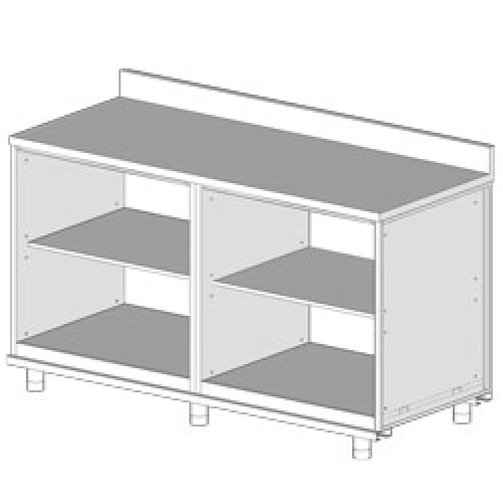 Neutraal achter meubel, opstaande boord Neutraal achter meubel, opstaande boord