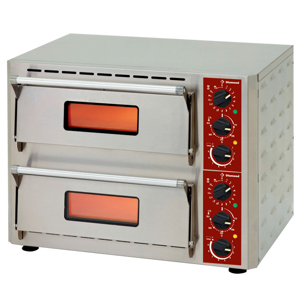 Elektrische pizza-oven, 2 kamers (3+3 kW) 430x430xh100 mm Elektrische pizza-oven, 2 kamers (3+3 kW) 430x430xh100 mm