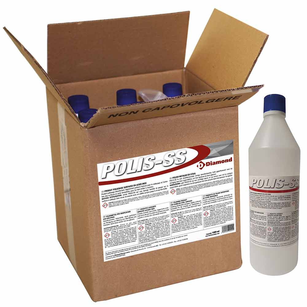 Polijstproduct oppervlakte in roestvrij staal 4 FL. x 1 KG Polijstproduct oppervlakte in roestvrij staal 4 FL. x 1 KG